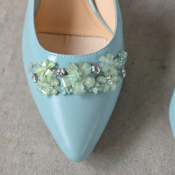 Alex Marie Mint Green Slingback Heels. 10M - Picture 3 of 9